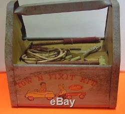 EXTREMELY RARE Vintage Pedal Car Tow'N Fixit Kit Amsco Toys Tool Caddy wi