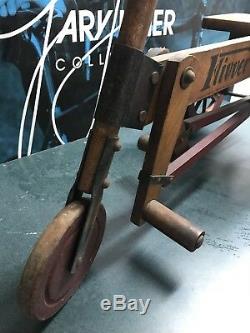 Early 1900s Flivver Wooden Trike Tricycle Original Vintage Rare Wood Toy Kids