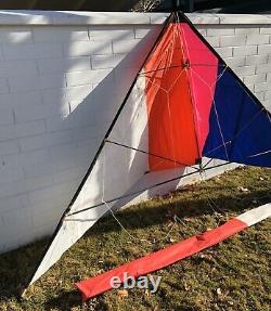 Ex Large Vintage 11 Dual Line Delta Sport Stunt Kite With Line, Handles & Bag EUC
