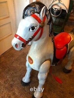 FULL SIZE VINTAGE1950's BUCKING BRONCO MOBO JUMPING HORSE, EX+++, MADE ENGLAND