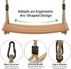 Family-Friendly Wooden Swing Set 22.8x9.8 Inches, Easy Vintage Style Assembly