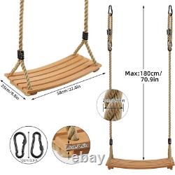 Family-Friendly Wooden Swing Set 22.8x9.8 Inches, Easy Vintage Style Assembly