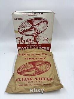 Formis Mfg. Atomic-Jet Flying Saucer Helicopter Gyro Toy Lot with Box Vintage