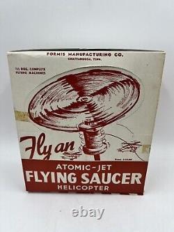 Formis Mfg. Atomic-Jet Flying Saucer Helicopter Gyro Toy Lot with Box Vintage