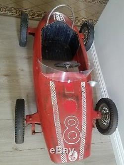 French 1960's HONDA F1 MORELLET PEDAL CAR Vintage Red Race Car
