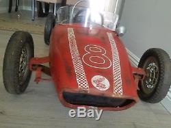 French 1960's HONDA F1 MORELLET PEDAL CAR Vintage Red Race Car