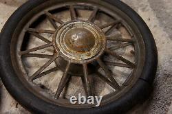 Full Set Matched 4 Vintage Antique Pedal Car Stroller Toy Soapbox Wheels Hubcap