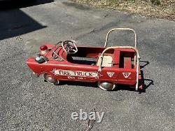 Genuine Vintage Murray Pressed Steel Pedal Car Fire Truck Engine Co. 1