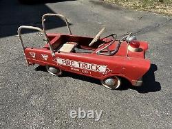 Genuine Vintage Murray Pressed Steel Pedal Car Fire Truck Engine Co. 1