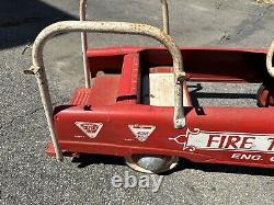 Genuine Vintage Murray Pressed Steel Pedal Car Fire Truck Engine Co. 1