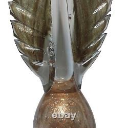 Global Views- 2 Gold Ctrl Bubble, Swing, Feathered Glass Art Sculptures, Vtg90