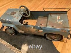 Great Find! COLLECTORS VINTAGE 1950s HAMILTON MILITARY JEEP PEDAL CARS