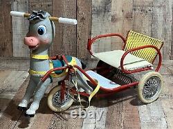 Gumont pedal donkey & cart gumont pedal toy Vintage Rare Collectable Italy