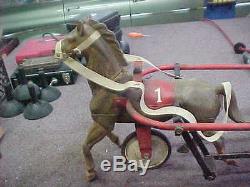 HAMILTON Antique Vintage Rubber RACE HORSE RIDE Pedal PEDDLE Car Toy Tricycle