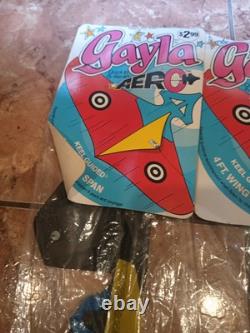 HUGE Vintage 9 Gayla Aero Kite's NOS 1980s Toy 4ft Wing Store Keel Lot Prop