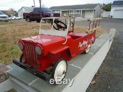 Hamilton Fire Patrol Jeep Dept. No. 9 Hose & Ladder Truck Pedal Car Vintage