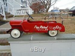 Hamilton Fire Patrol Jeep Dept. No. 9 Hose & Ladder Truck Pedal Car Vintage