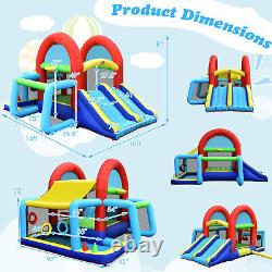 Inflatable Bounce House Kids Bouncy Jumping Castle with Dual Slides Without Blower