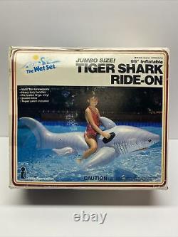 Inflatable VTG 1987 Intex Large Tiger Shark Ride On Pool Toy OPEN BOX NEW