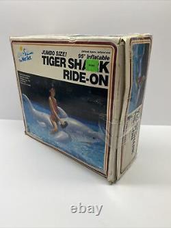 Inflatable VTG 1987 Intex Large Tiger Shark Ride On Pool Toy OPEN BOX NEW