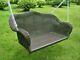 International Caravan Resin Wicker Hanging Loveseat Swing, Black NEW