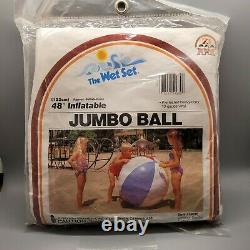 Intex INFLATABLE JUMBO 48 BEACH BALL The Wet Set 1983, TV VINTAGE RED, NOS