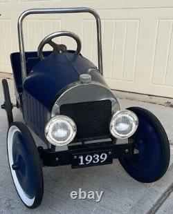 Jalopy Pedal Car Vintage Old Pressed Steel Blue Beautifully Restored MUST HAVE