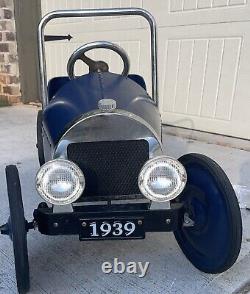 Jalopy Pedal Car Vintage Old Pressed Steel Blue Beautifully Restored MUST HAVE