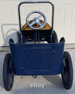 Jalopy Pedal Car Vintage Old Pressed Steel Blue Beautifully Restored MUST HAVE