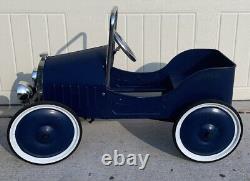 Jalopy Pedal Car Vintage Old Pressed Steel Blue Beautifully Restored MUST HAVE