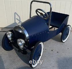 Jalopy Pedal Car Vintage Old Pressed Steel Blue Beautifully Restored MUST HAVE