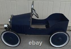 Jalopy Pedal Car Vintage Old Pressed Steel Blue Beautifully Restored MUST HAVE