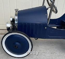 Jalopy Pedal Car Vintage Old Pressed Steel Blue Beautifully Restored MUST HAVE