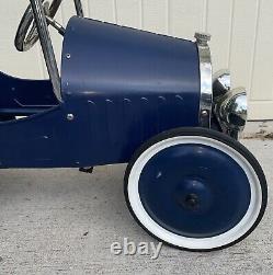 Jalopy Pedal Car Vintage Old Pressed Steel Blue Beautifully Restored MUST HAVE