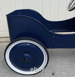 Jalopy Pedal Car Vintage Old Pressed Steel Blue Beautifully Restored MUST HAVE