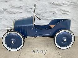 Jalopy Pedal Car Vintage Old Pressed Steel Blue Beautifully Restored Nice LOOK