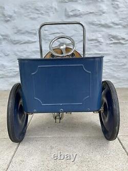 Jalopy Pedal Car Vintage Old Pressed Steel Blue Beautifully Restored Nice LOOK