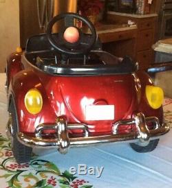 Junior Sportster Metal Pedal Car VW Bug Red TS-110 Excellent Vintage Shape Works