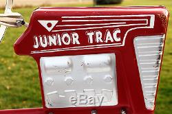 Junior Trac Farm Tractor Pedal Car Chain Drive Red Vintage Metal Ride On Toy