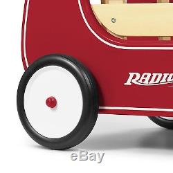 Kids Baby Vintage Red Walker Push Wagon Radio Flyer Ride On Wooden Toy Cart New
