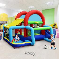 Kids Inflatable Bounce House Toy Bouncy Castle with Dual Slides & 480W Blower