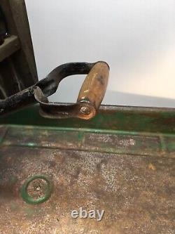 Large Vintage 1950's Atomic Speedster Green Yellow Wagon Metal USA Complete