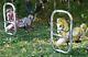 Lot 2 Vintage Playground Toy Horse Swing Set Outdoor Playset Pony Children Play