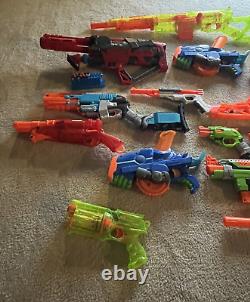 Lot of 10 Vintage Nerf & Boom CO Blasters & Parts 2009-2015 Tested RARE