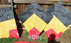 Lot of 6 Vintage Peter Powell Sky Stunter Dual Line Stunt Kites Red Yellow Black