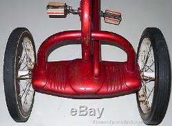 MURRAY CHAIN DRIVE TRICYCLE VINTAGE 1950s ORIGINAL RED & WHITE PAINT