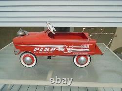 Murray Fire Truck Pedal Car City Battalion No. 1 Vintage 1960s