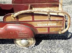 OLD Vintage 1948 MURRAY TOY PEDAL CAR Pontiac Woody STATION WAGON Original Cond