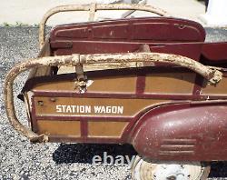 OLD Vintage 1948 MURRAY TOY PEDAL CAR Pontiac Woody STATION WAGON Original Cond