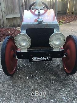 Orignal Antique Murray Fire Engine Pedal Car Ride On B. L. F. D. Buddy Vintage